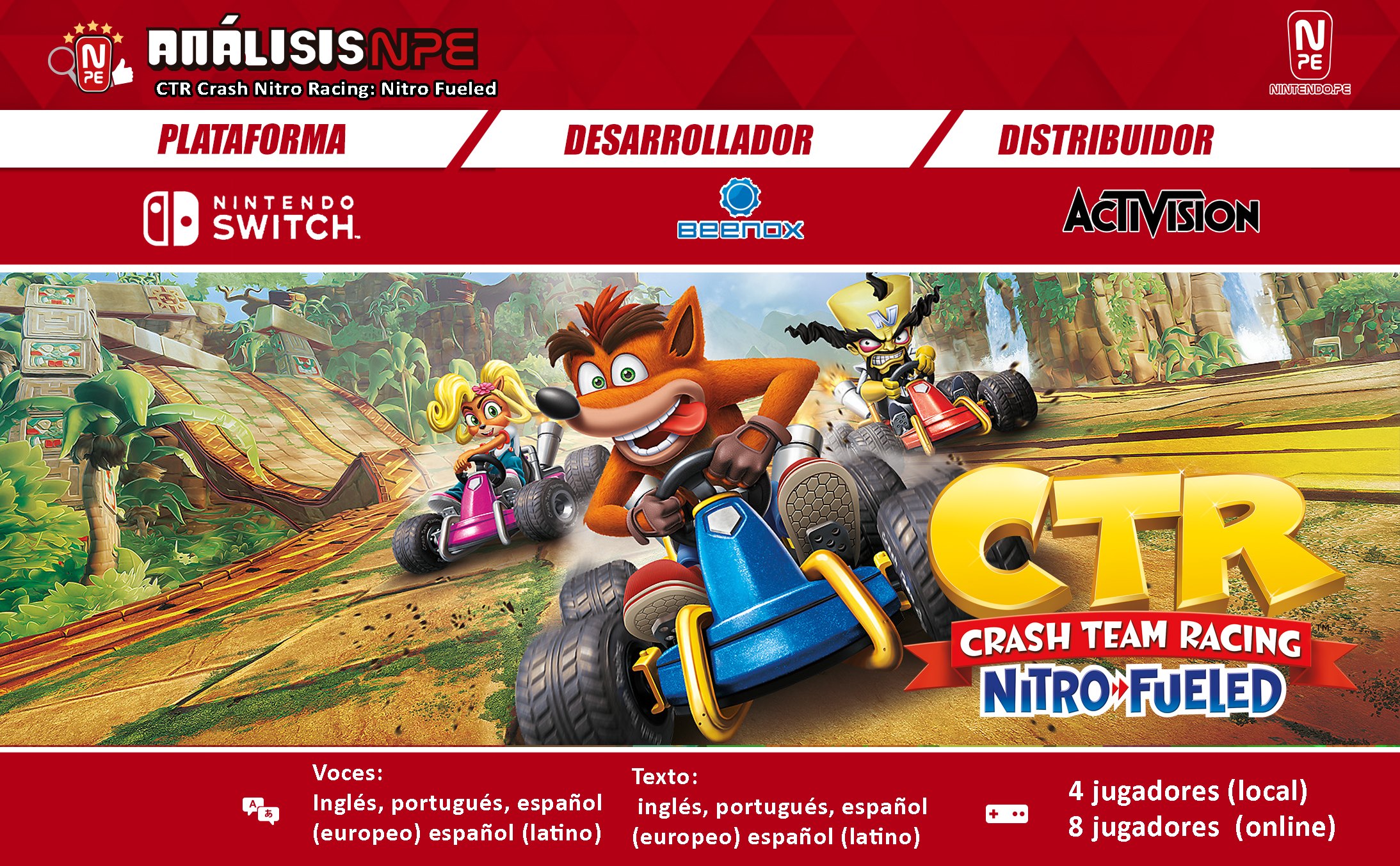 Crash Team Racing Nitro Fueled Nintendo Switch Análisis Npe